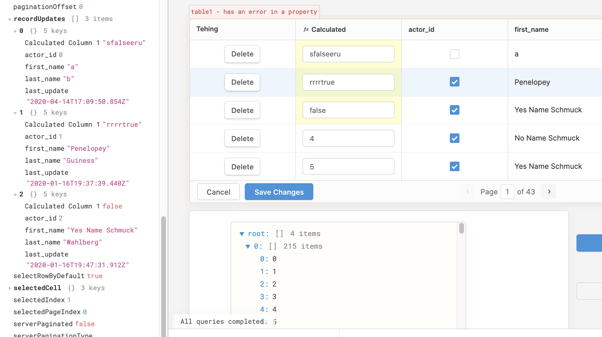 Can we make certain row uneditable of a editable column in a table? - App  Building - Retool Forum