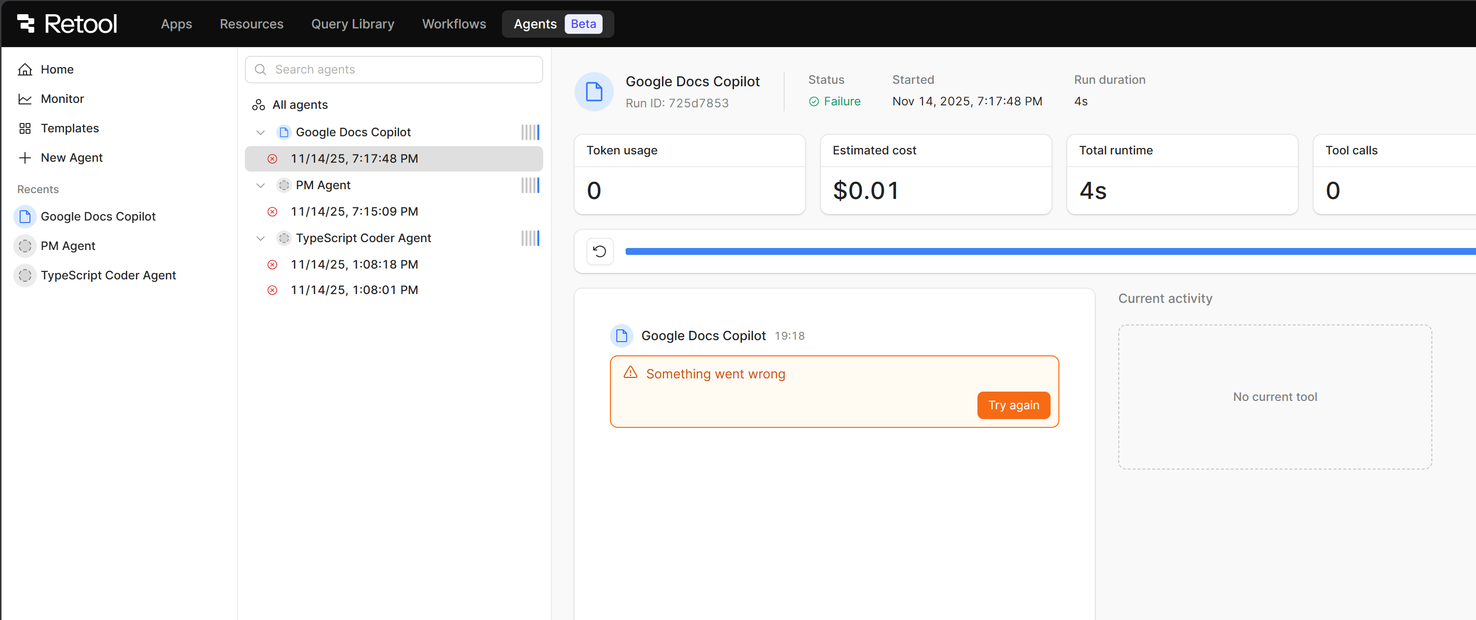 Local Docker Agent Error - 💬 Agents - Retool Forum
