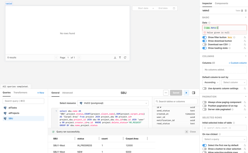 Unable to populate data into a table - 💬 App Building - Retool Forum