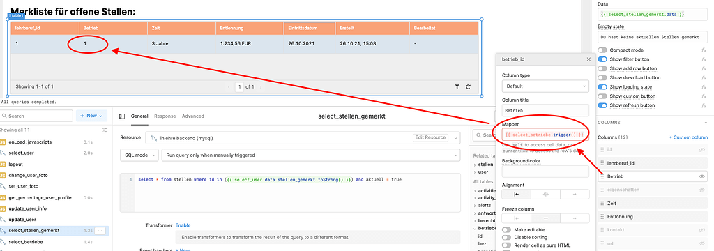 Table mapper -> value of another table - 💬 App Building - Retool Forum