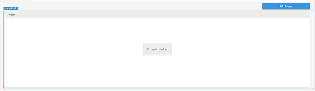 Action column in empty table - 💬 App Building - Retool Forum