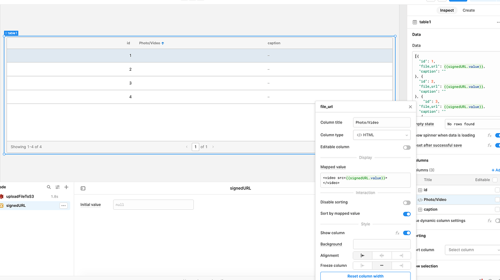 Display / Preview Video On Table Component - 💬 App Building - Retool Forum