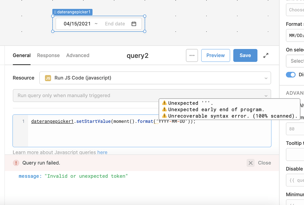 How to set date picker with transformer - 💬 App Building - Retool Forum