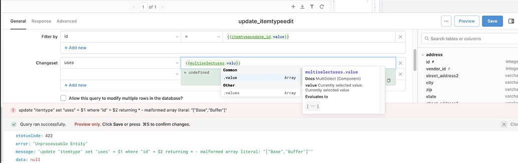 Malformed Array Literal Queries And Resources Retool Forum Malformed Array Literal Queries And Resources Retool Forum