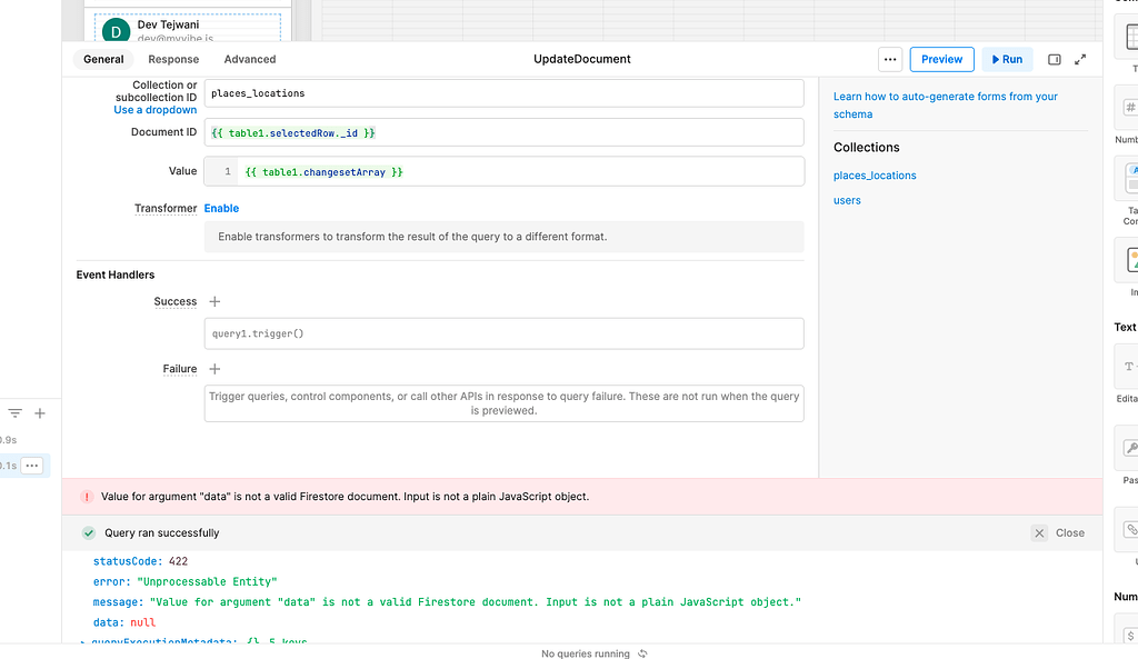 Trying to to Update my Firestore Database - Javascript Error - 💬 App ...