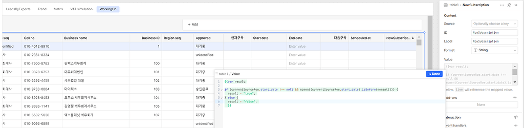 Logic in the Custome column - 💬 App Building - Retool Forum