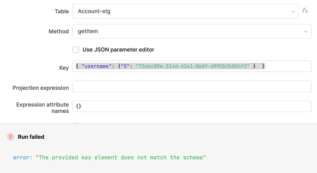 DynamoDB getItem is not working - Queries and Resources - Retool Forum