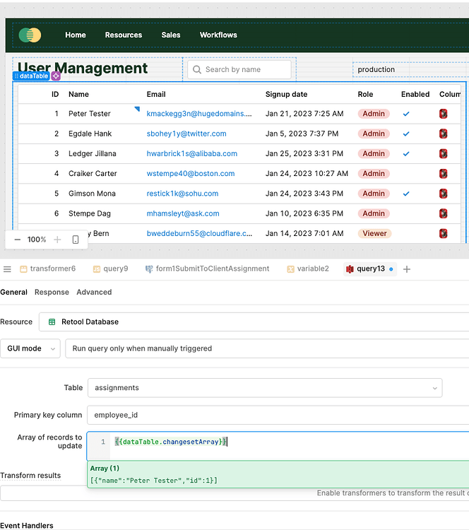 Saving data in Editable table columns - 💬 App Building - Retool Forum