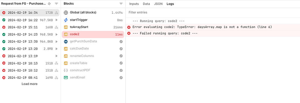 Workflow run only successful with test data - 💬 Workflows - Retool Forum
