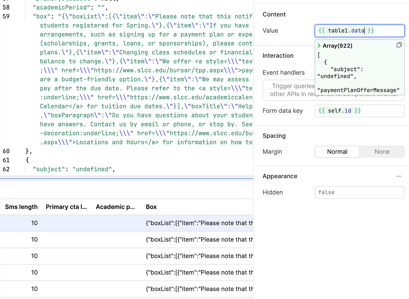 JSON Editor displaying a key:value pair as a string when I want it to ...
