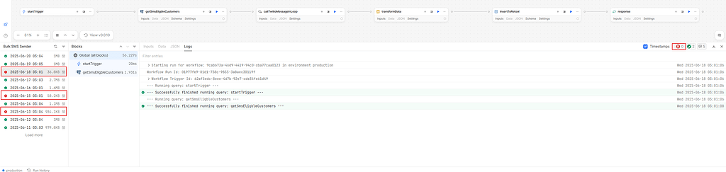 Workflow Failing Without Errors or Explanation - 💬 Workflows - Retool Forum