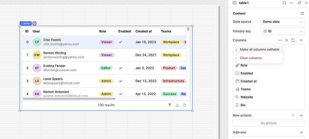 Table editable columns - 💬 App Building - Retool Forum