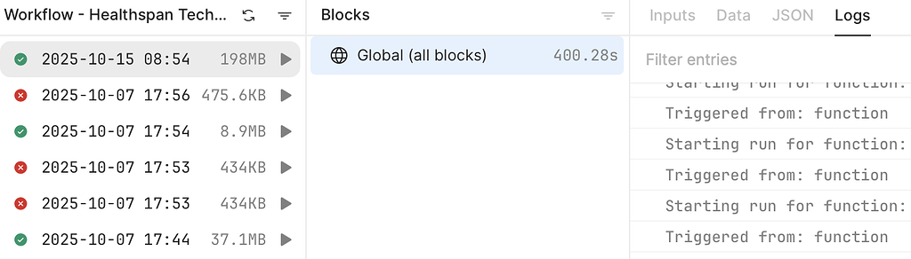 Workflow doesn't show the full log - 💬 Workflows - Retool Forum