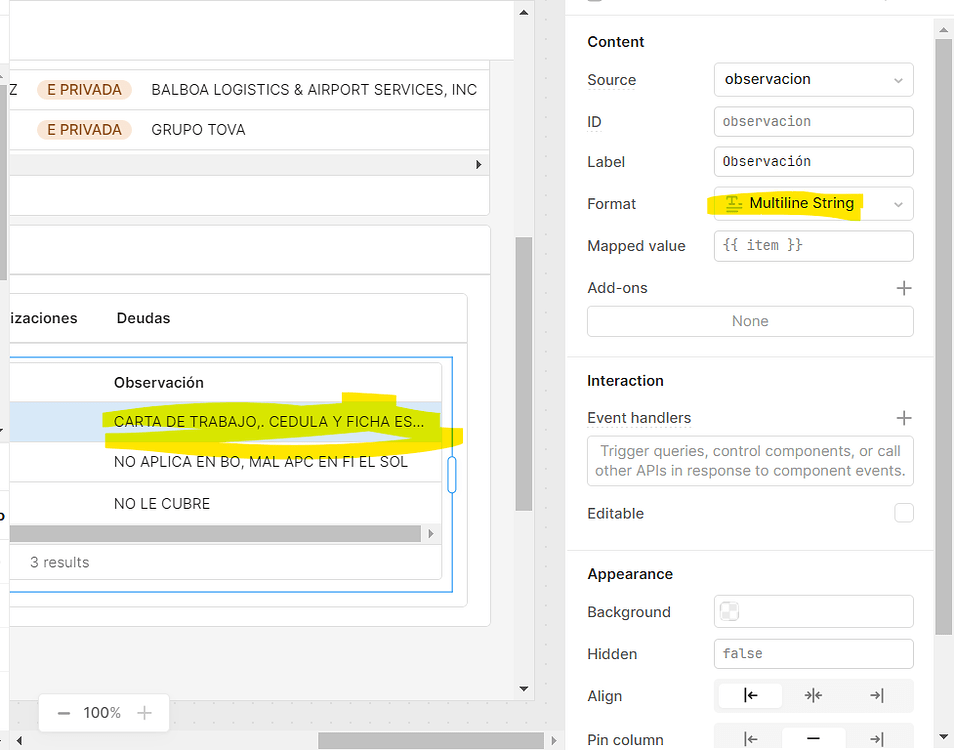 How make multi line string work? - 💬 App Building - Retool Forum