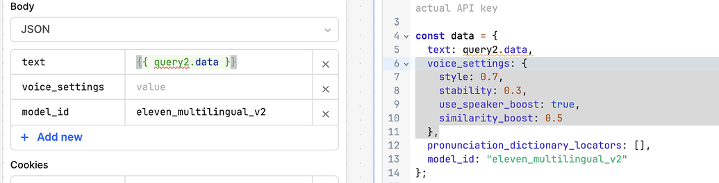 Help setting up a JSON body in query with multiple ites - 💬 Queries and ...