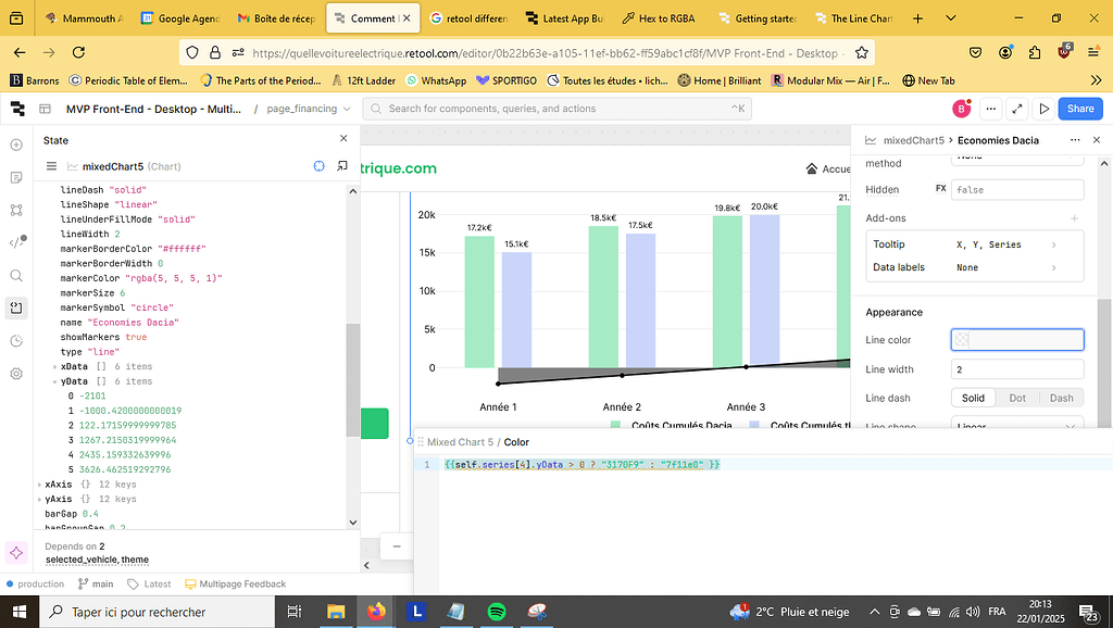 Dynamic line color in chart - 💬 App Building - Retool Forum