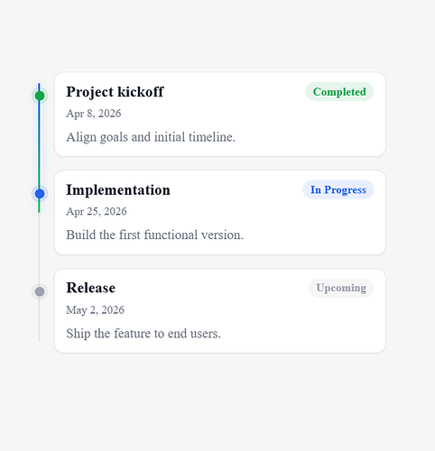 Vertical Progress Timeline Component
