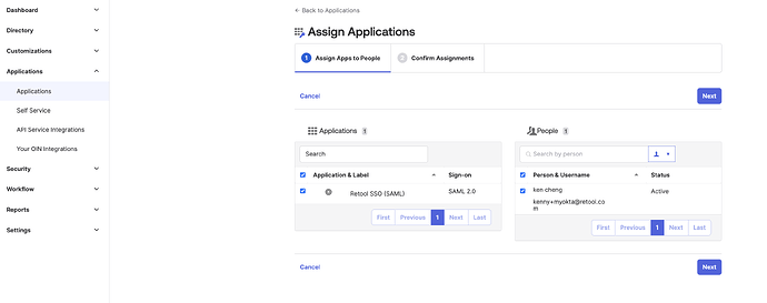 2 - Assign Okta app to User