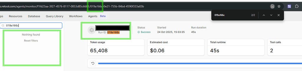 Agents Monitor - search by run ID - 💬 Agents - Retool Forum