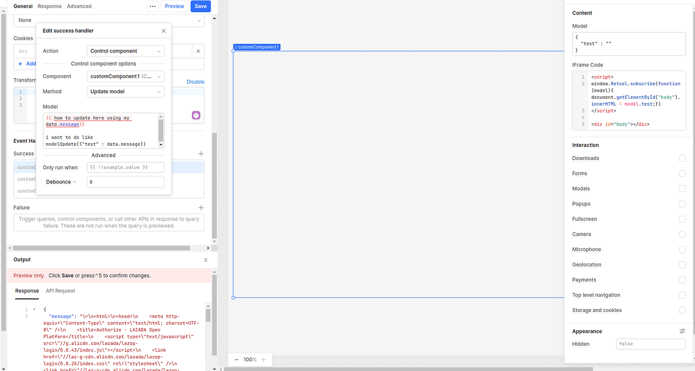 Display HTML data from API call to Custom Component - 💬 App Building ...