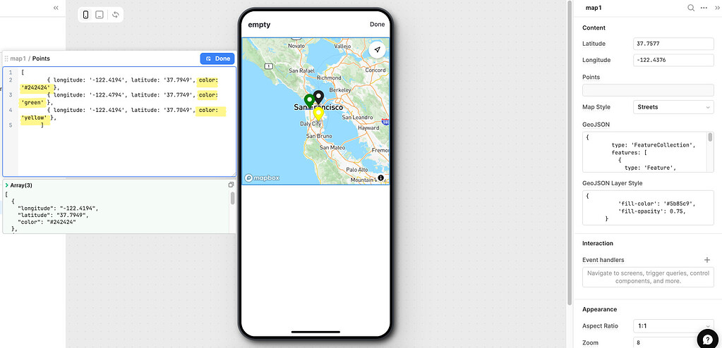 [BUG] Map component not rendering points correctly on desktop - 💬 App ...