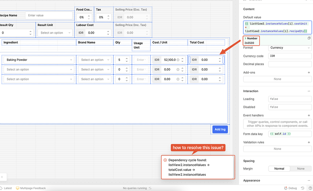 Dependency cycle found: List View - App Building - Retool Forum