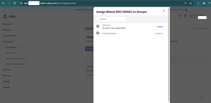 4 - Assign Okta app to desired Group