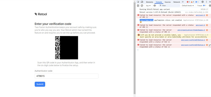 Unable to login_stuck on 2FA setup