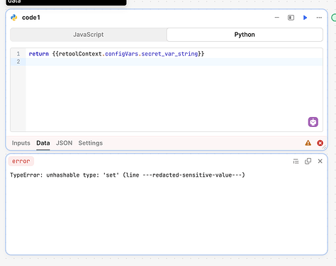 configVars with double curly braces