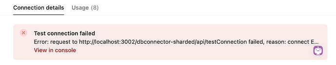 Test connection fails