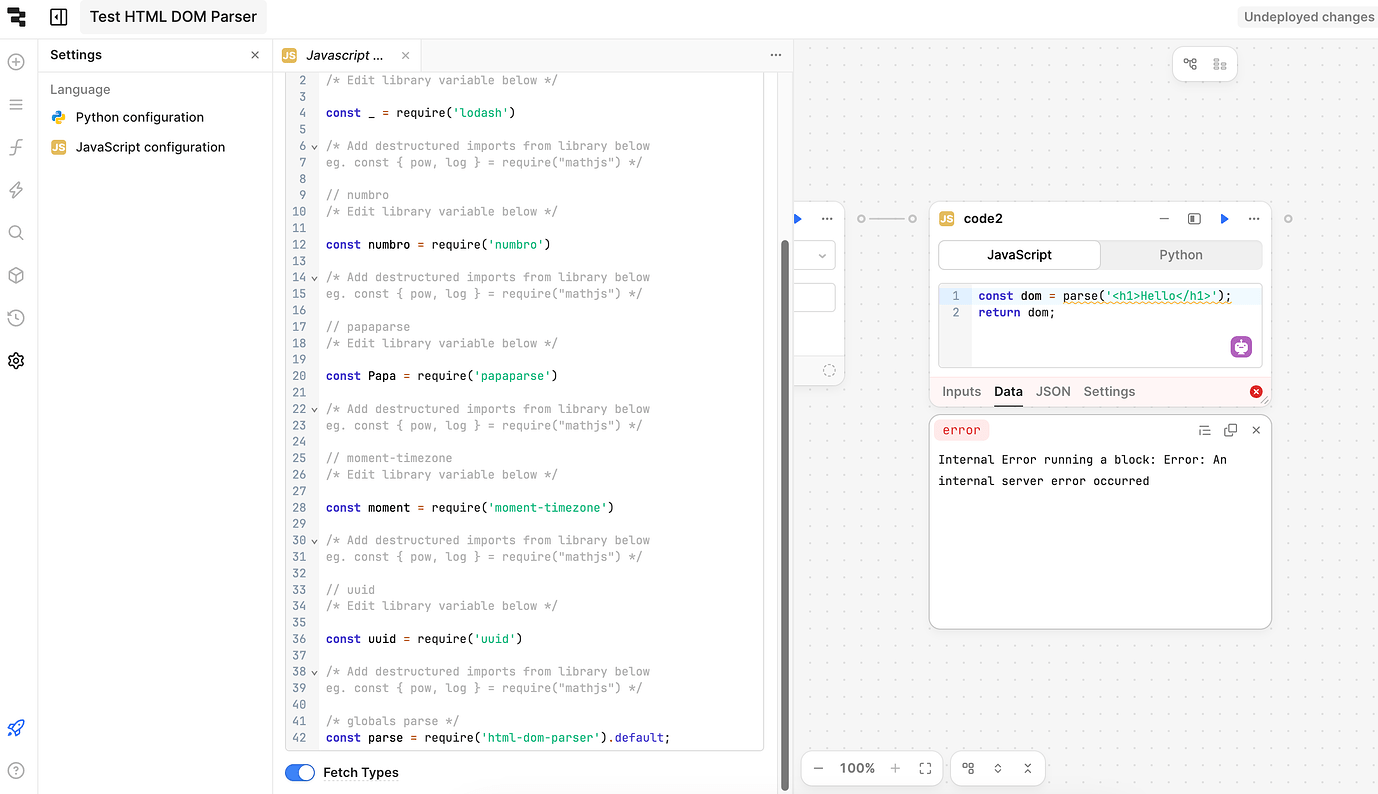How to use HTML DOM parser in Workflows? - 💬 Workflows - Retool Forum