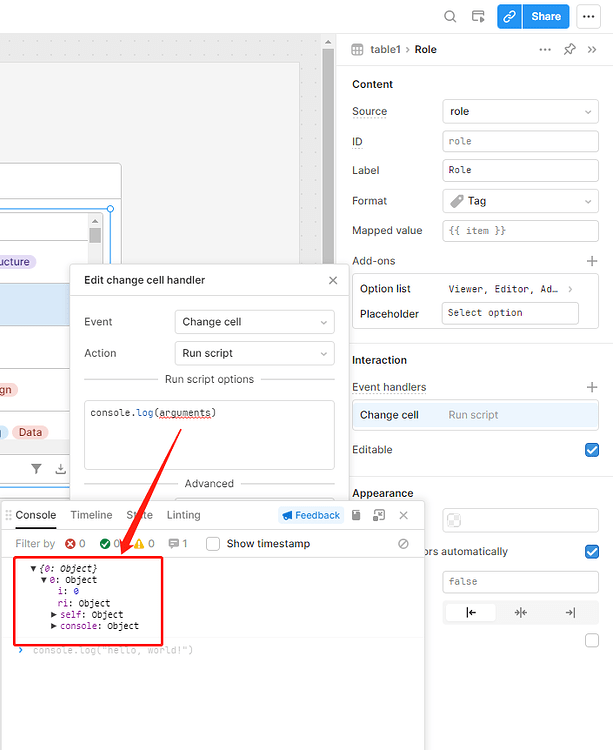 Add currentRow/item/currentSource to the scope of 'change cell' event ...