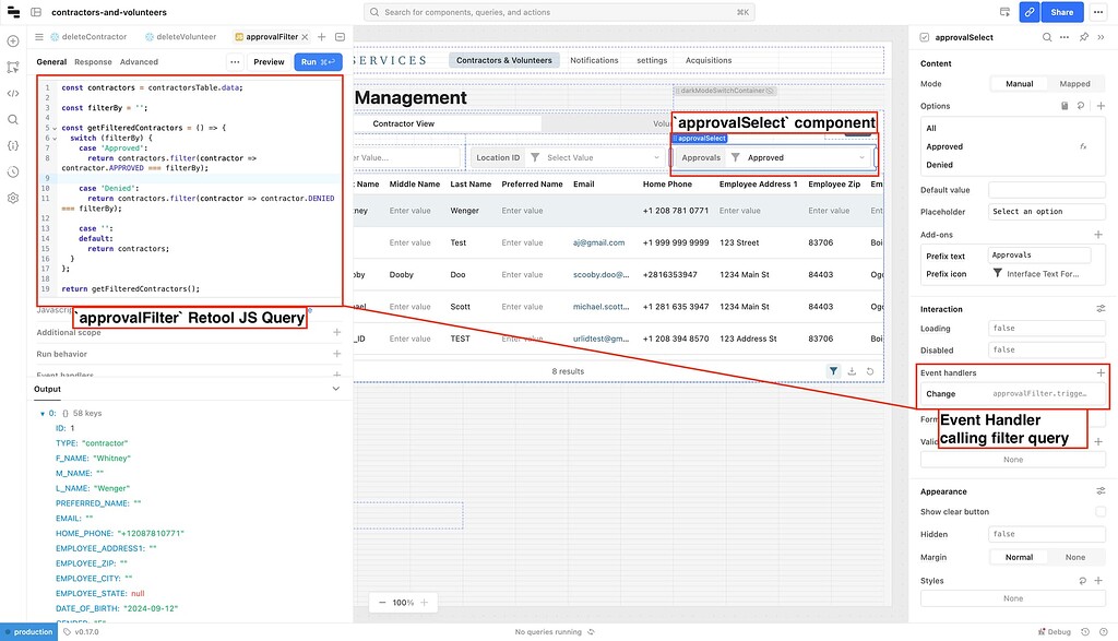Dropdown Filter Iterating over Multiple Column Conditions on Table ...