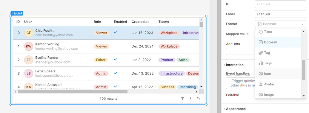 Change Icon Boolean Column - 💬 App Building - Retool Forum