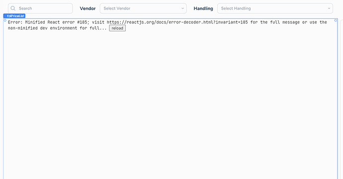 React #185 Error