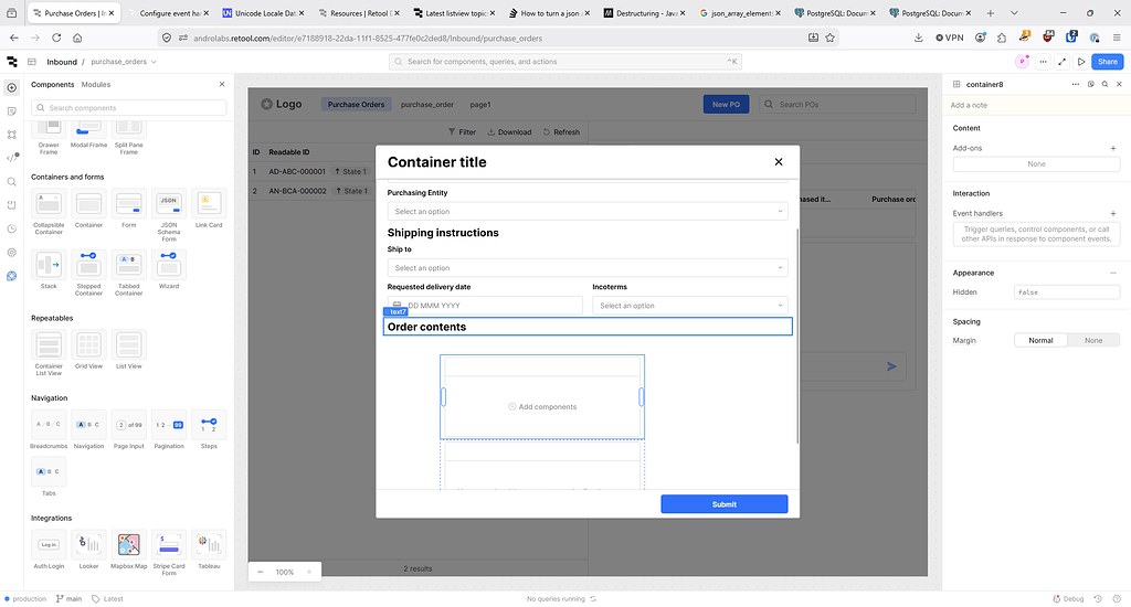 Remove container header inside a ListView - 💬 App Building - Retool Forum