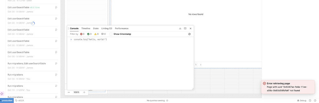 Error restoring history - 💬 App Building - Retool Forum
