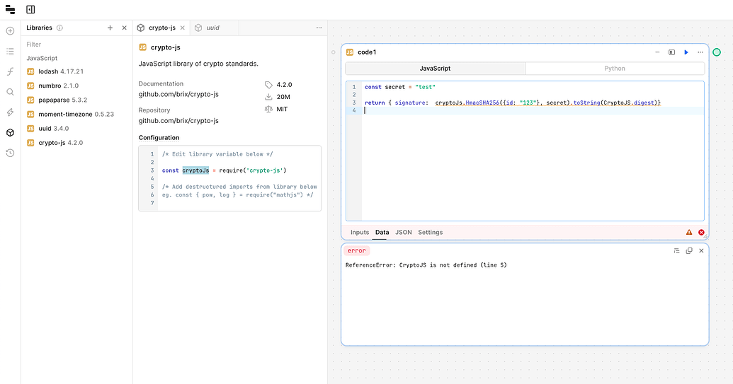 External library loaded in ReTool workflow is not working - 💬 Workflows ...