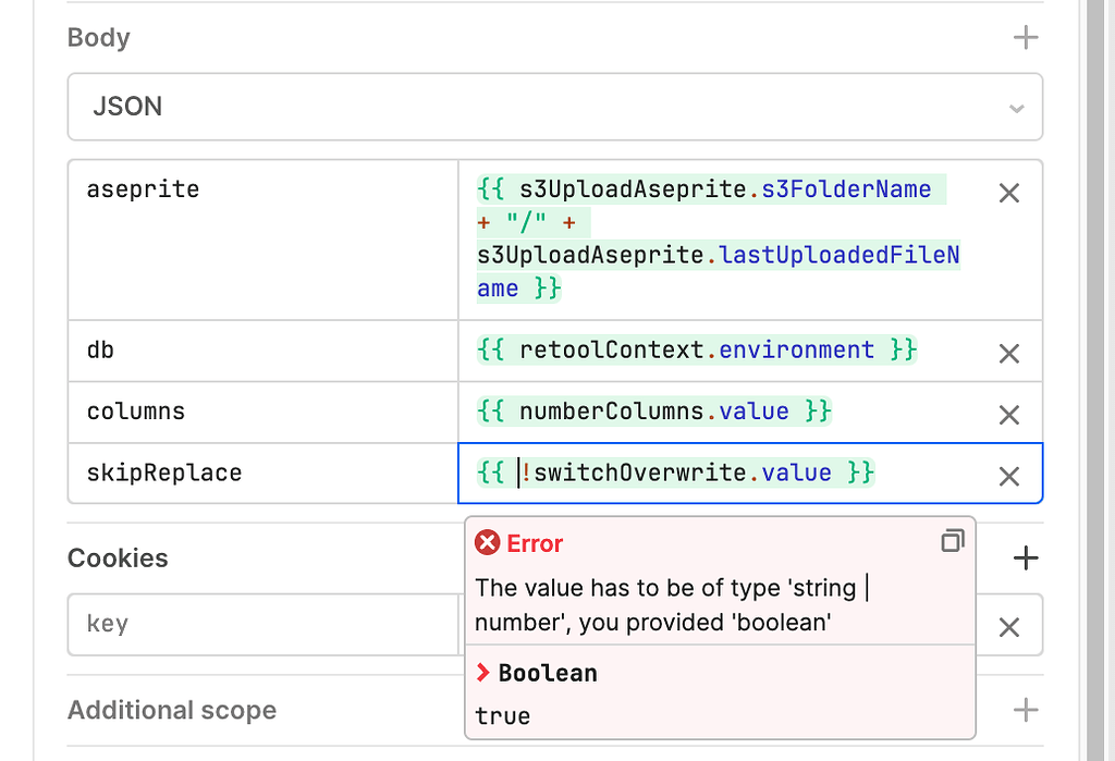 Submitting Booleans with JSON in POST query - 💬 App Building - Retool Forum