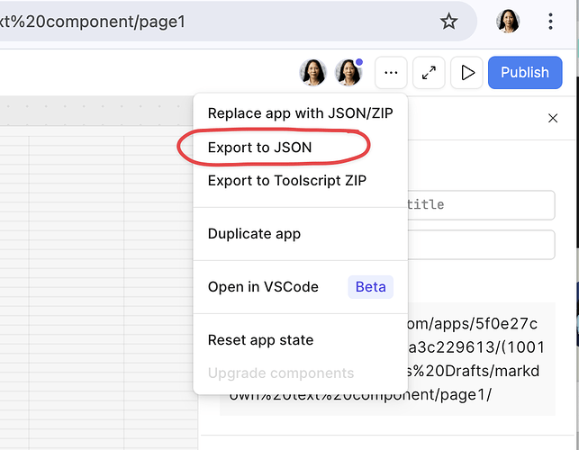 export to json example