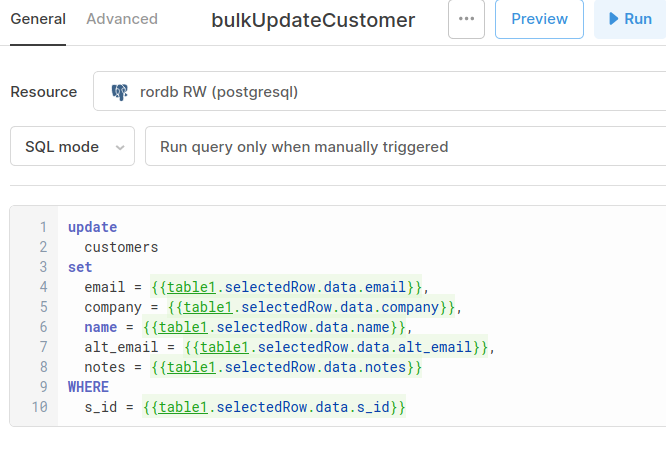 SQL update row in place Queries and Resources Retool Forum