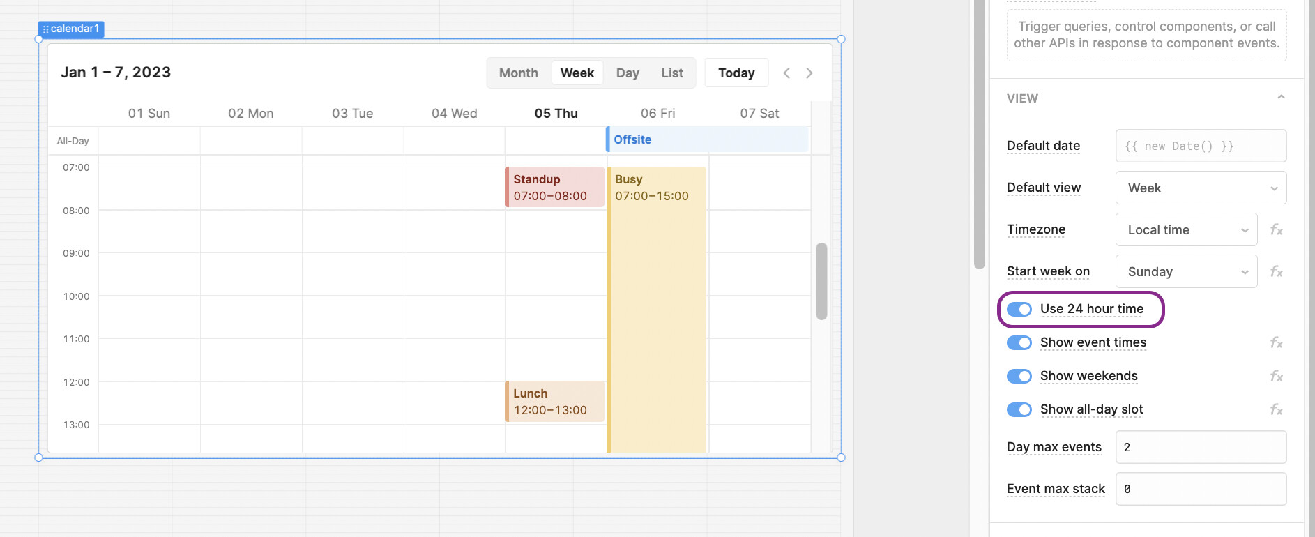 Show 24h times in Calendar component App Building Retool Forum