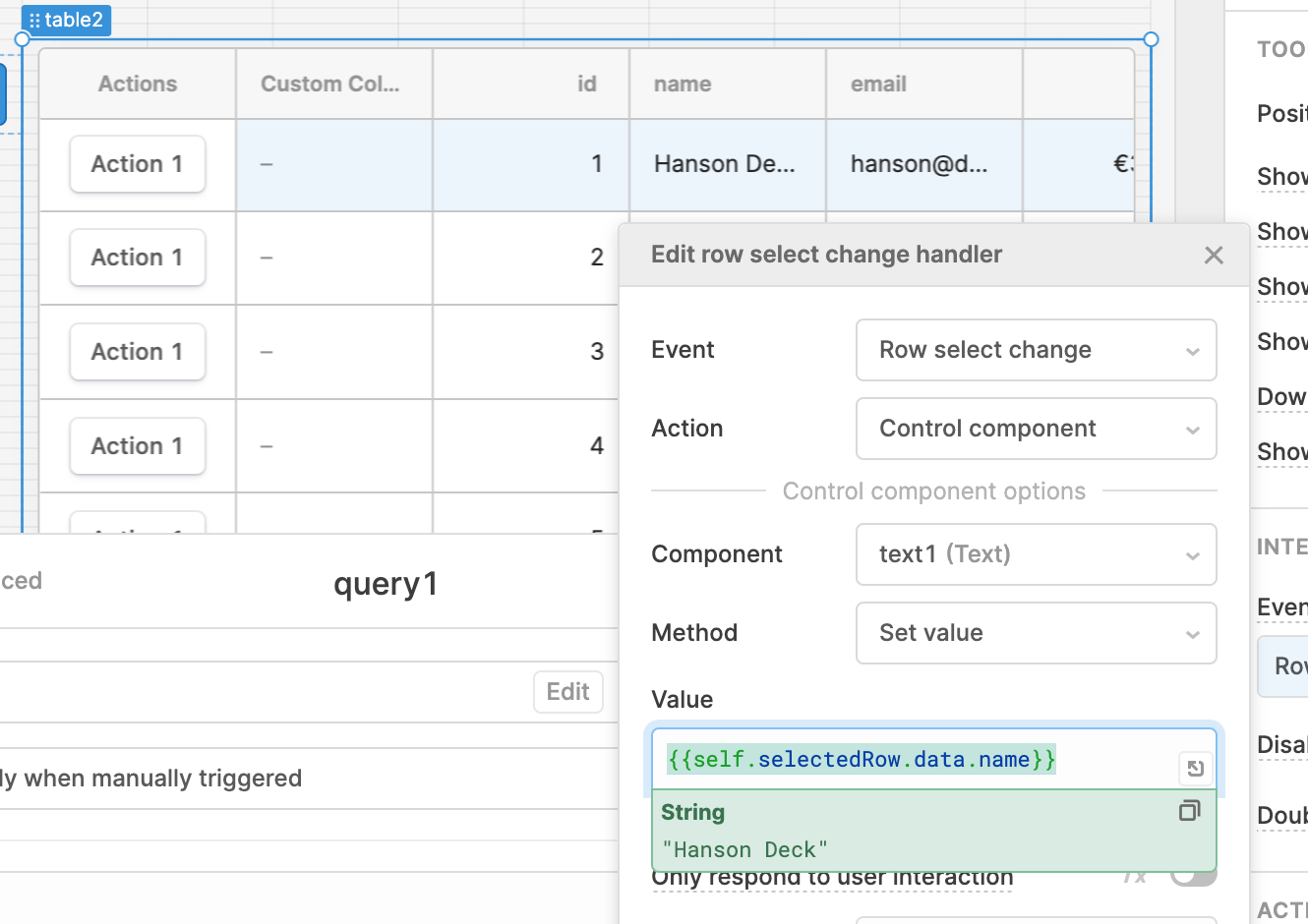 Click Table Row Send Value To Input Queries And Resources Retool Forum