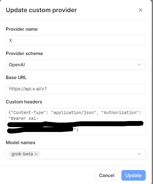 How To Add Grok-2 as Custom Provider - 🤝 Community Show & Tell - Retool