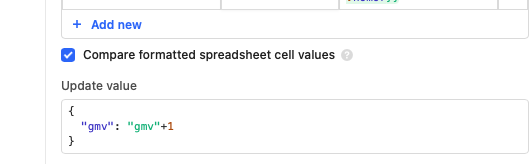 How to do addition/subtraction in Google Sheet 'Update Value' query ... image.